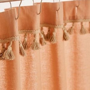 Urban Outfitters blush Tassel Shower Curtain